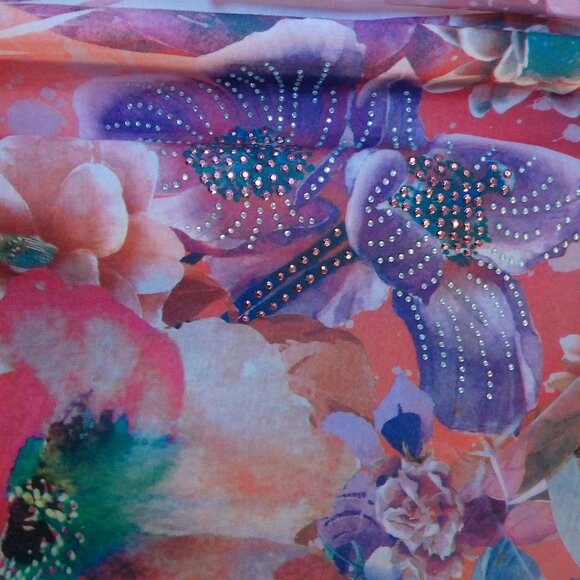 Peach and Pink floral sublimation tunic top Size 3X - Picture 5 of 10